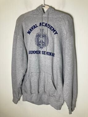 Men's Badger Sport "Naval Academy" Gray Hooded Sweatshirt Sz XL
